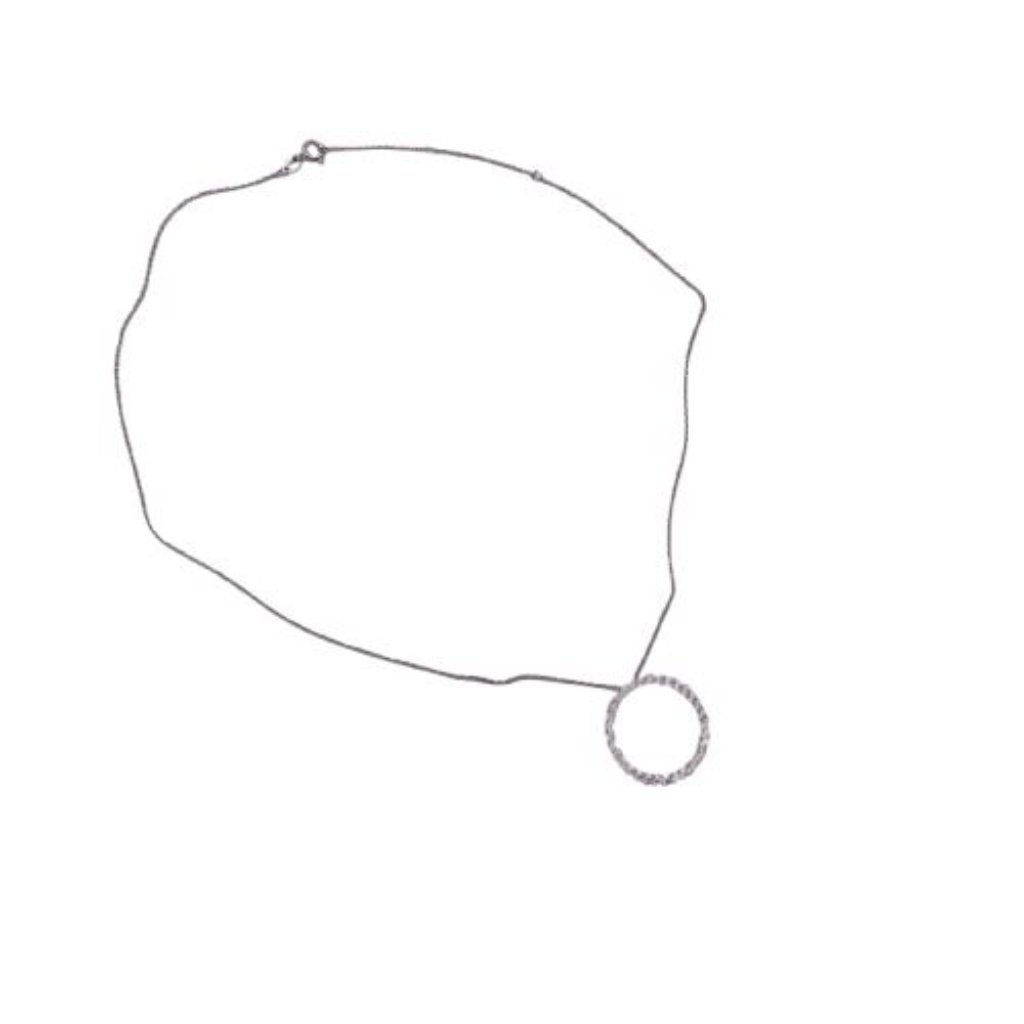 Vintage Jcm 925 Sterling Silver Cz Cubic Zirconia Necklace Circle Pendant Luxury
